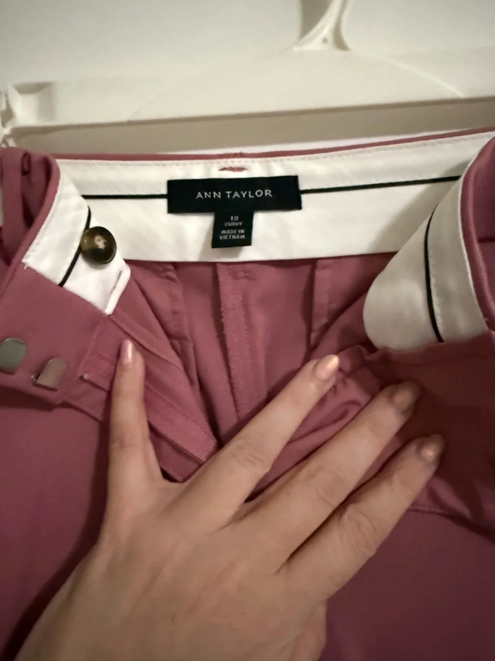 Ann Taylor Straight-Leg Dress Pants in Smokey Rose - Picture 3 of 5